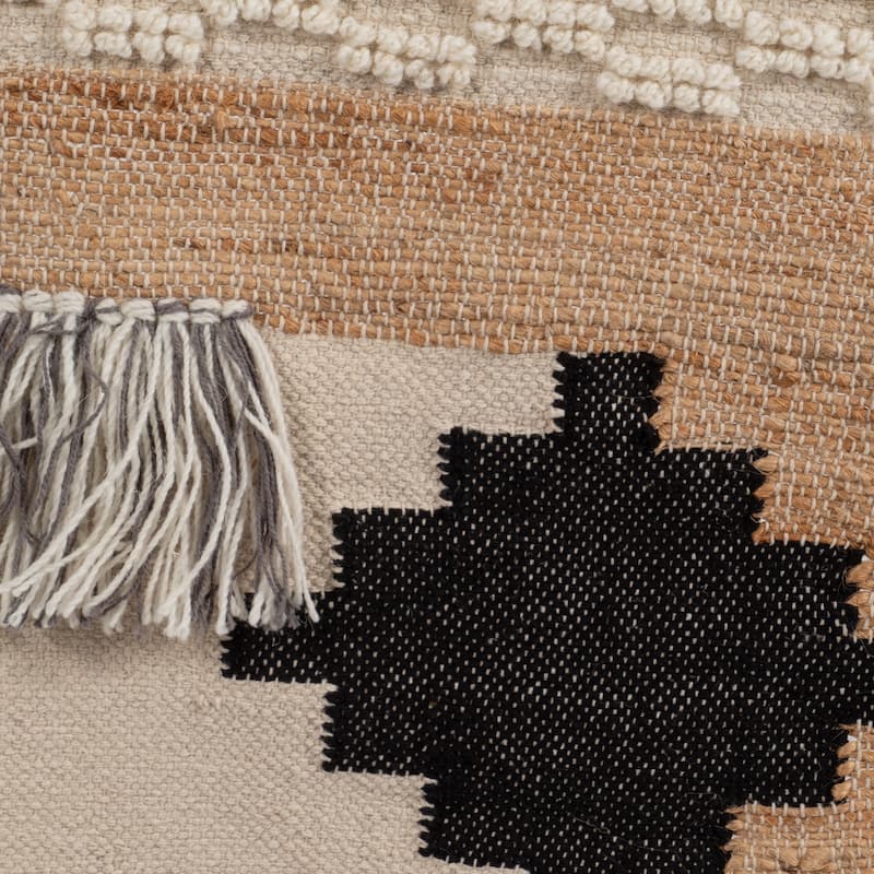 Boho Canvas Wall Hanging with Woven Cotton and Polyester