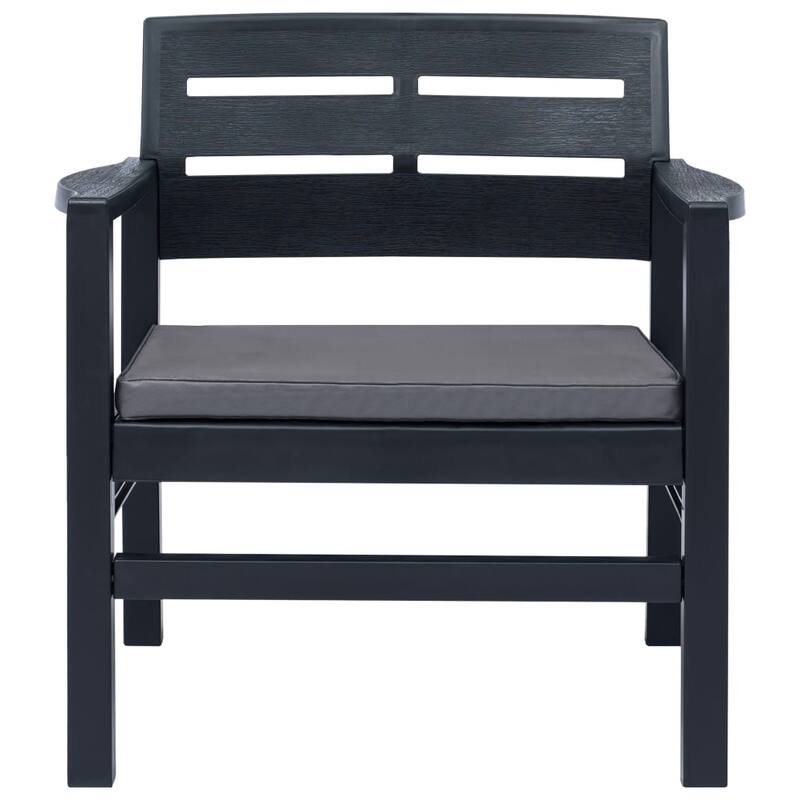 vidaXL Patio Furniture Set 4 Piece Conversation Set Table and Chairs Plastic - 30.7" x 21.7" x 15"