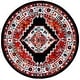 preview thumbnail 11 of 11, SAFAVIEH Vintage Hamadan Rasema Rug 6'7" Round - Red/Black - Round