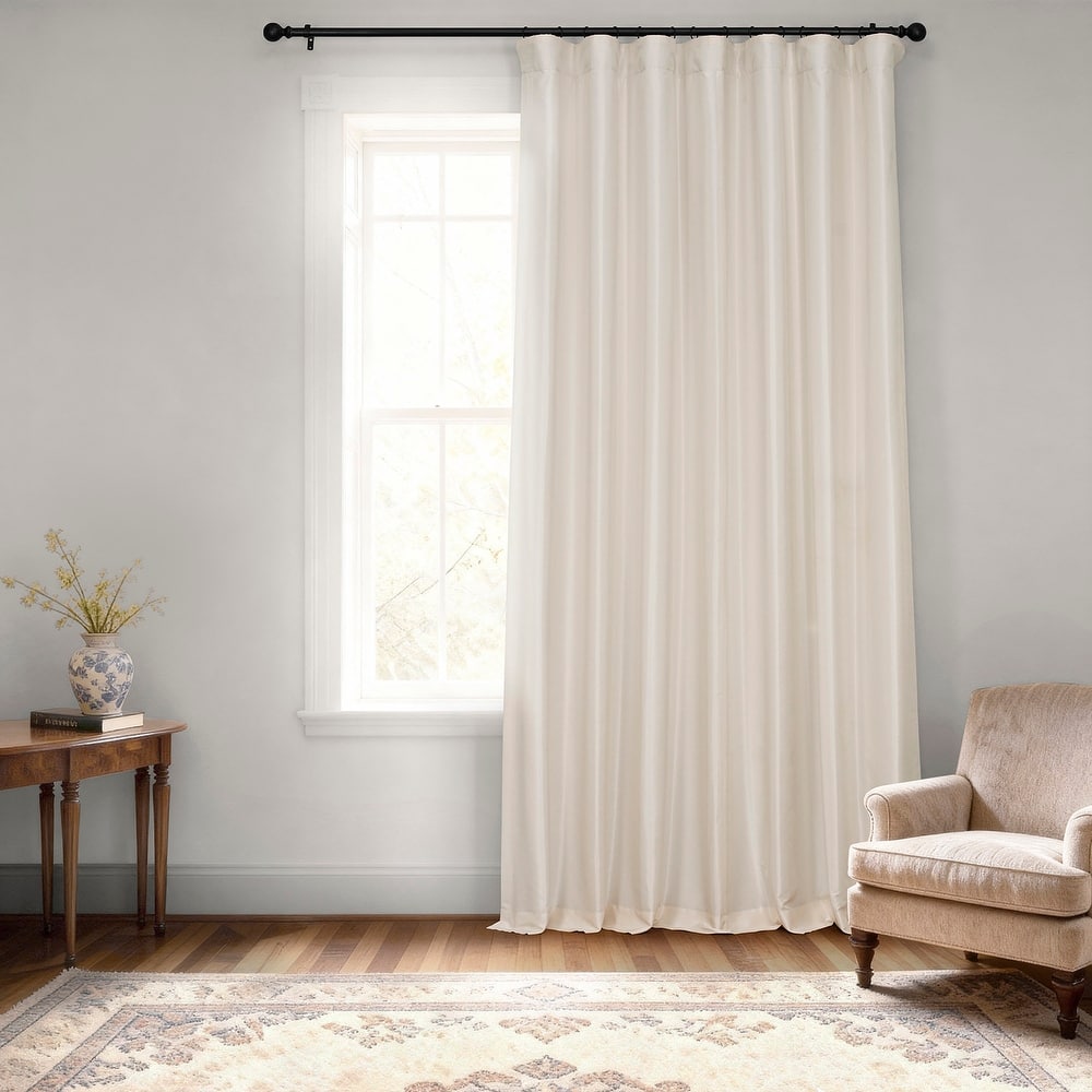 Exclusive Fabrics Blackout Extra Wide Faux Dupioni Curtain (1 Panel)