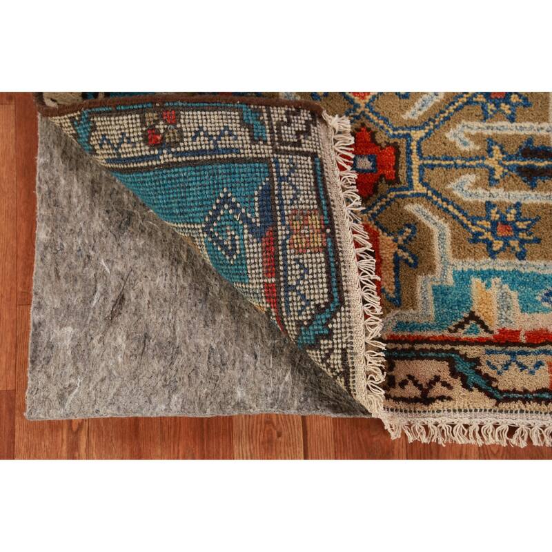 Hand Knotted Oriental 100% Wool Carpet Traditional Geometric Navy Blue & Blues Kazak Runner Rug - 8' 1'' X 2' 7''