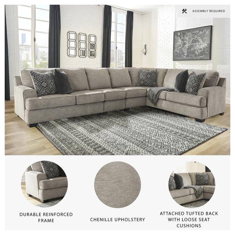 Signature Design by Ashley Bovarian Gray 4-Piece Sectional - 154"W x 99"D x 39"H