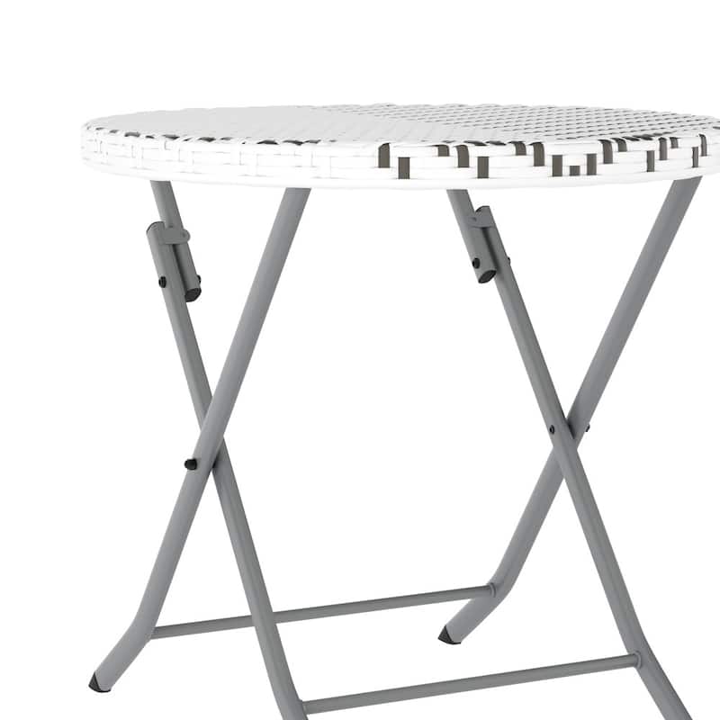 3PC Indoor/Outdoor PE Rattan Folding Bistro Set
