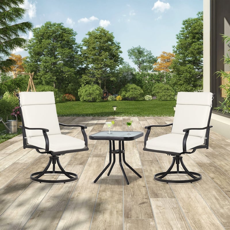 Aoodor Outdoor High Back Dining Chair Cushion Set, 44"x21"x3.2", Set of 2 - 44"x21"x3.2"