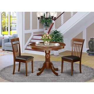 East West Furniture Dining Table Set- A Round Kitchen Table and Faux ...