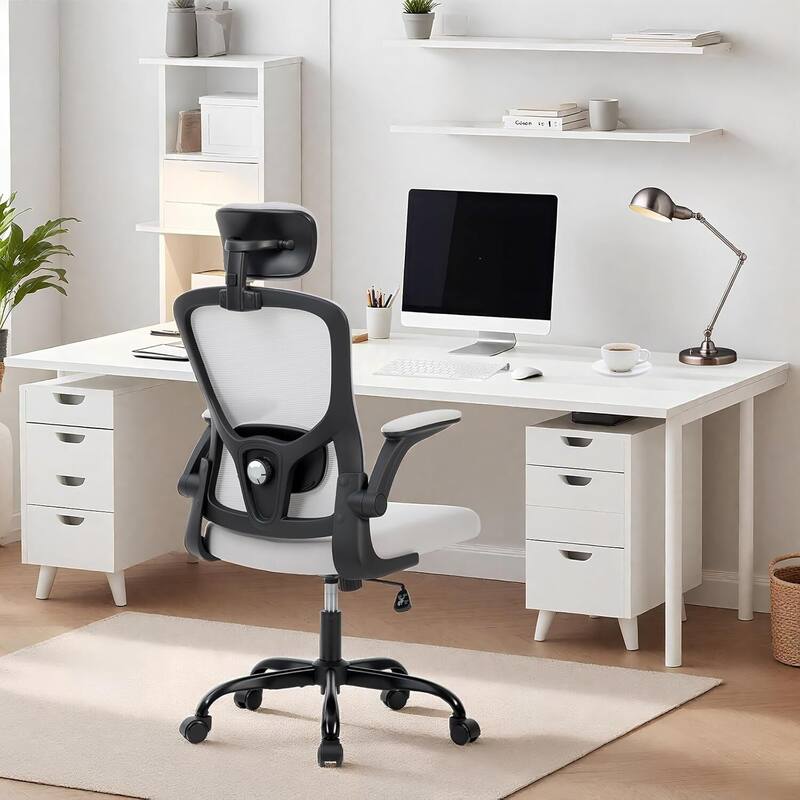 Adjustable Ergonomic Home Office Chair with Headrest for Computer Working