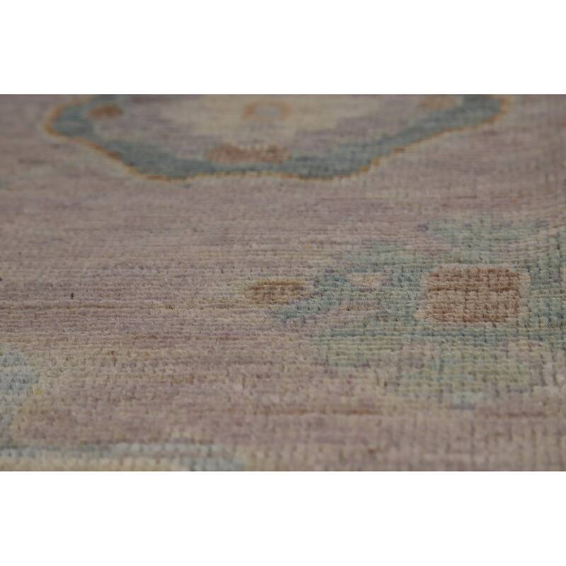 Hand Knotted Oriental 100% Wool Carpet Transitional All-Over Purples Oushak Area Rug - 9' 11'' X 8' 0''