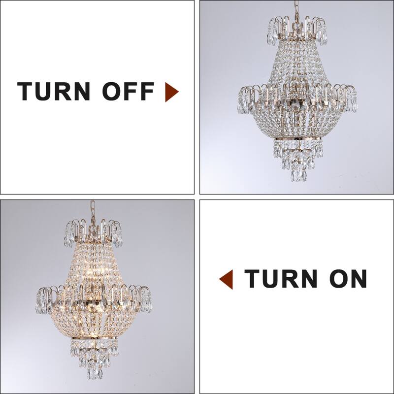 Contemporary Luxury Large 16.9in Gold Ceiling Chandeliers Light