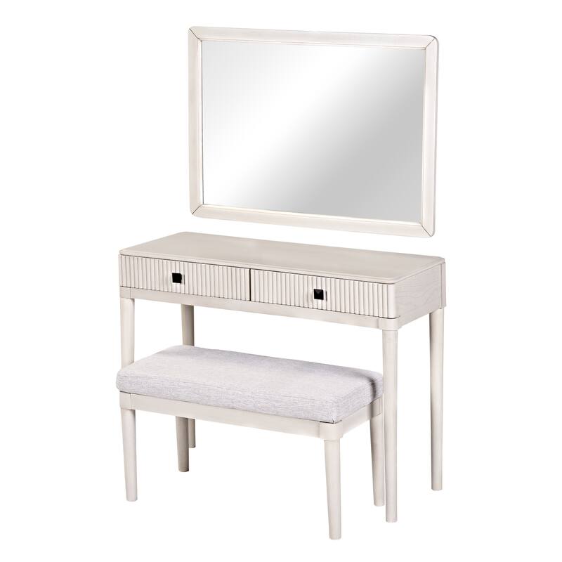 Modern Vanity Desk Makeup Table Set with Mirror and Stool