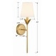 preview thumbnail 10 of 10, Broche 1 Light Antique Gold Wall Mount - 6"W x 21"H x 7.25"D