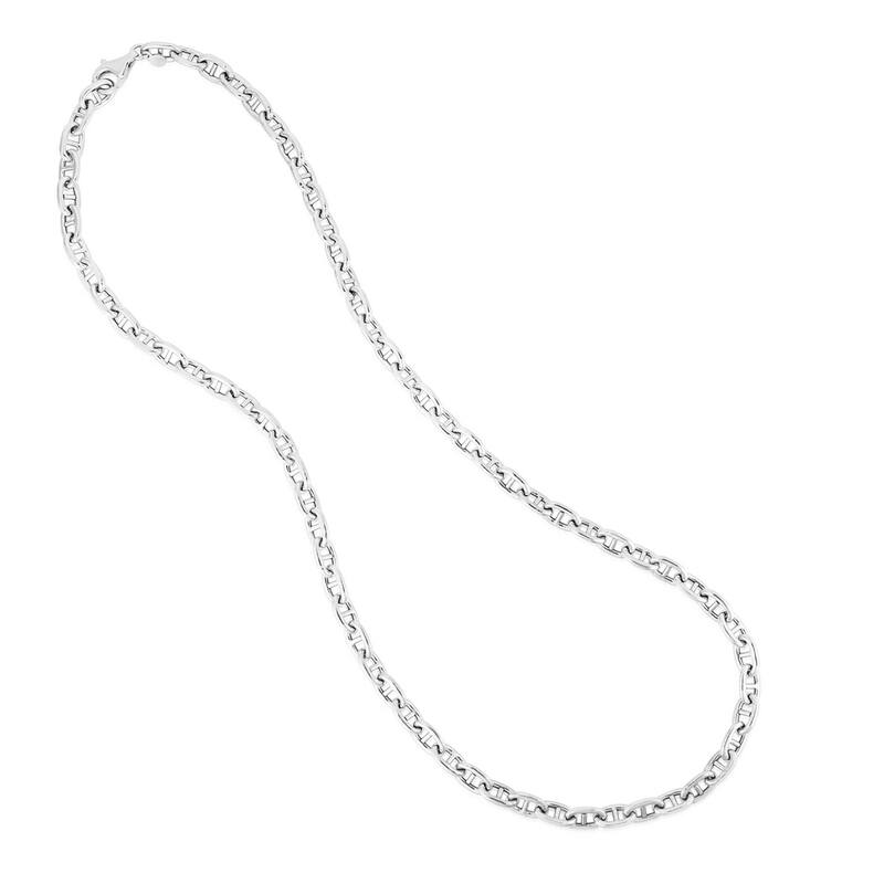 Curata 925 Sterling Silver 18" 5.9mm Polished Puffed Mariner Chain Necklace (Lobster)