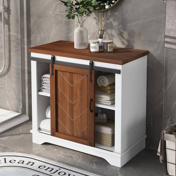 Bathroom Storage Freestanding Accent Sliding Barn
