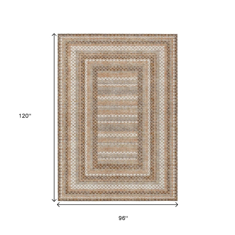 HomeRoots Geometric Transitional Rectangle Outdoor Rug