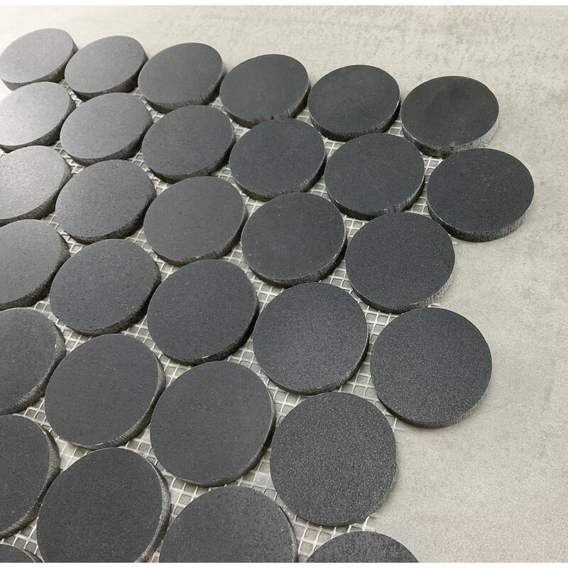 Basalt 1 7/8" Round Natural Stone Mosaic Wall And Floor Tile