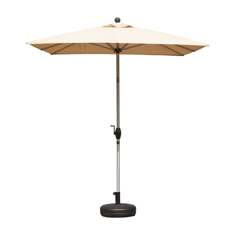 Rectangle Patio Umbrella with Crank Lift and Tilt, Beige (Base Excluded)