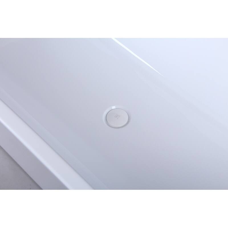 Edward Soaking Diamond Style Bathtub in Glossy White