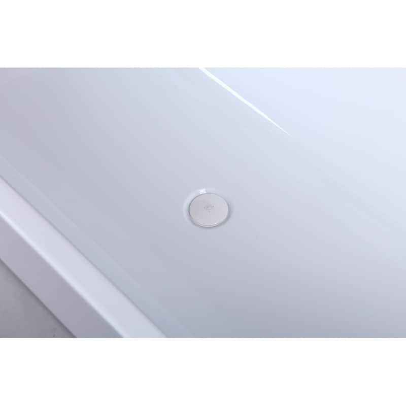 Indigo Home 67 inch Soaking Diamond Style Bathtub in Glossy White