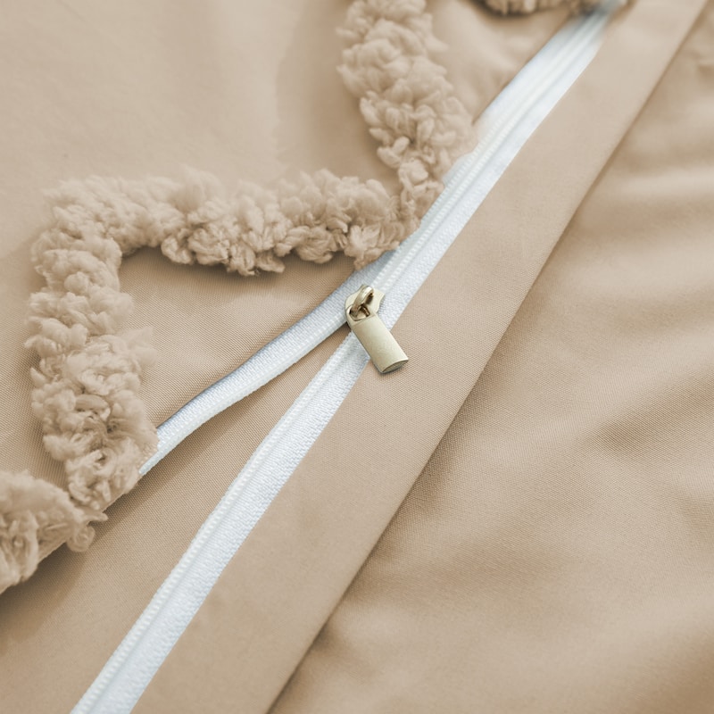 Tufted Clipped Jacquard Geometric Oversized Duvet Cover & Pillowcase Set