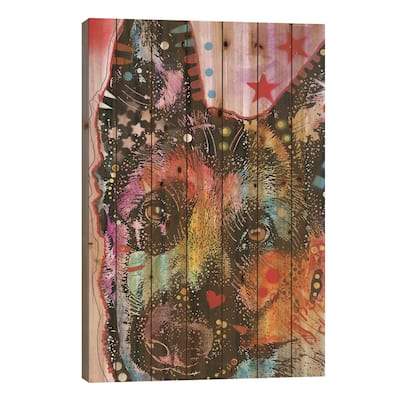 German Shepherd II Print On Wood by Dean Russo - Multi-Color