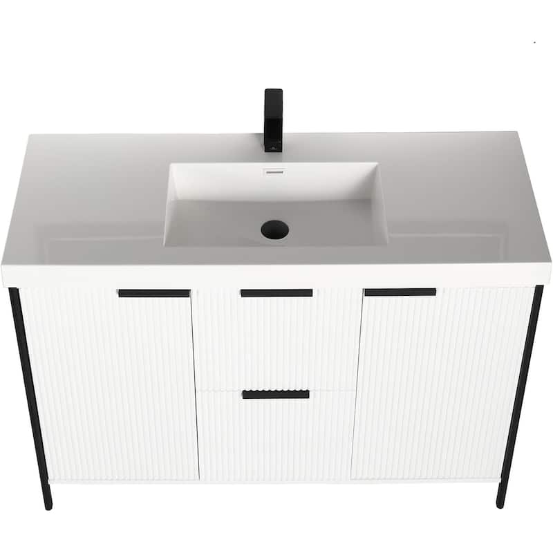 Blossom Annecy 48" Freestanding Bathroom Vanity w/ Black Ceramic Sink