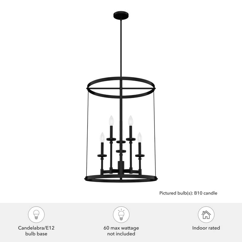 Hunter Briargrove Candle Pendant - Entry/ Foyer - Glam, Modern Farmhouse, Transitional