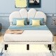 preview thumbnail 27 of 44, LED Low Profile Bed Platform Bed Frame with Cloud-Shaped Headboard