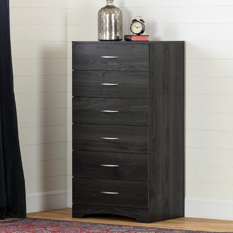 Step One Contemporary 6-Drawer Lingerie Chest/Dresser Metal Handles - Gray Oak
