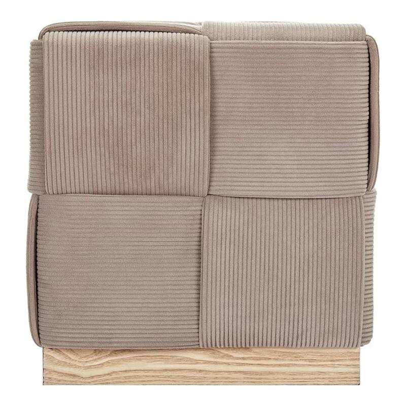Upholstered Corduroy Square Ottoman Foot Stool Accent for Bedroom