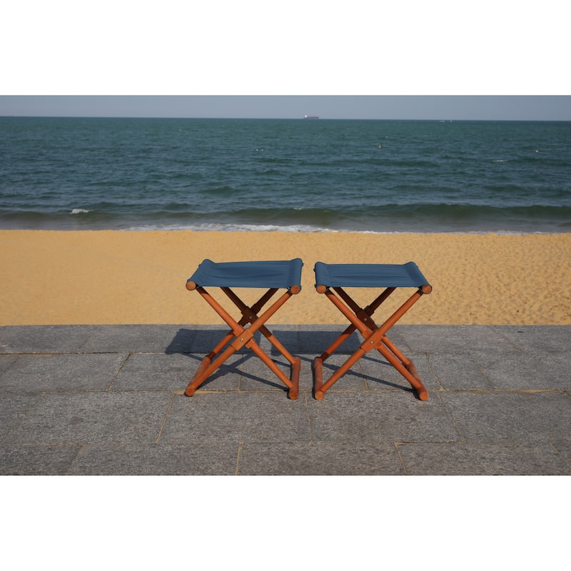SAFAVIEH Outdoor Nazmiye Petite Stool (Set of 2)