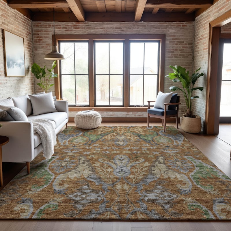 Premium Washable Super Soft Traditional Americana Mayfield Rug - Copper - 3' x 5'