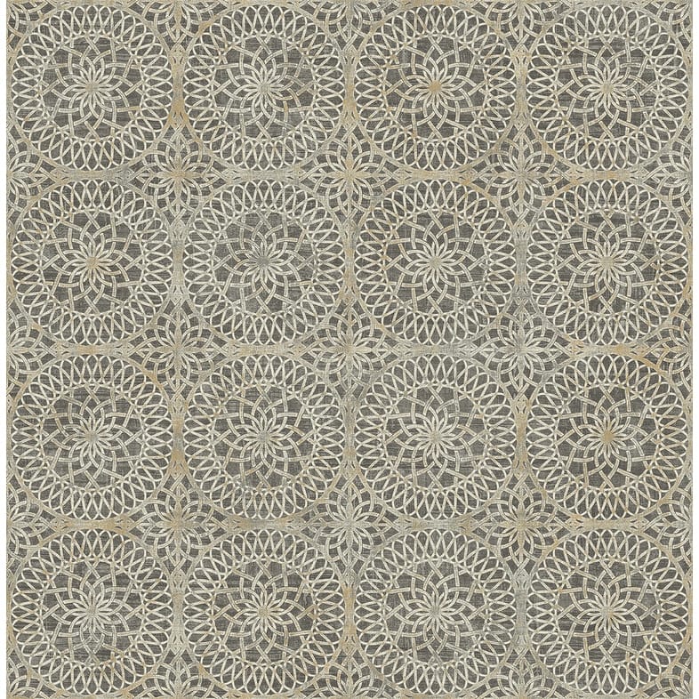 Kenneth James Twist Brown Medallion Wallpaper - 20.5in x 396in x 0.025in