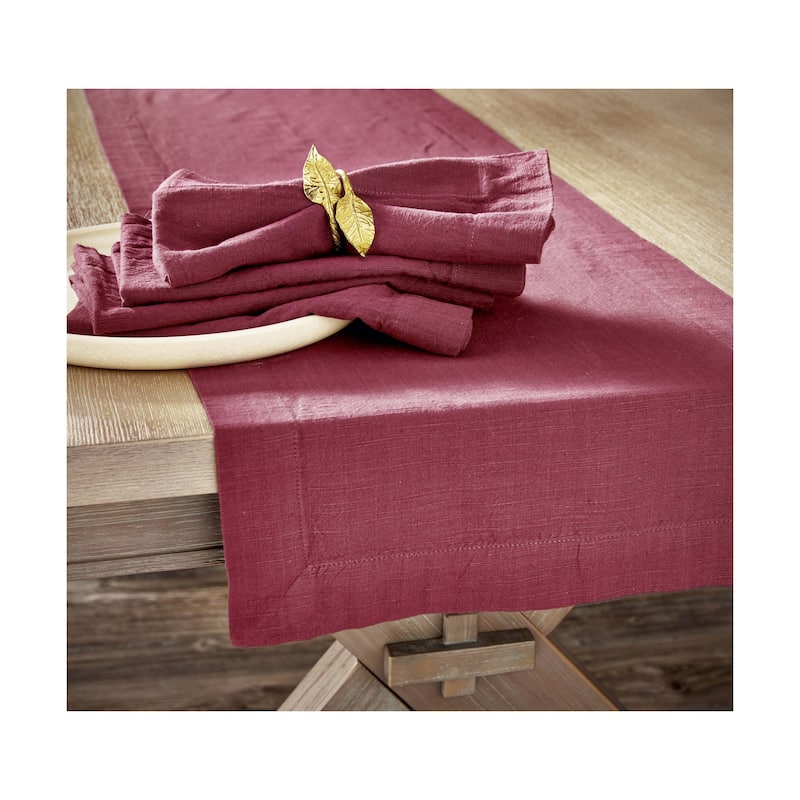 Threads Slub Runner - Plum Purple Cotton Table Runner, 72" x 14.5", Machine Washable, Everyday Use