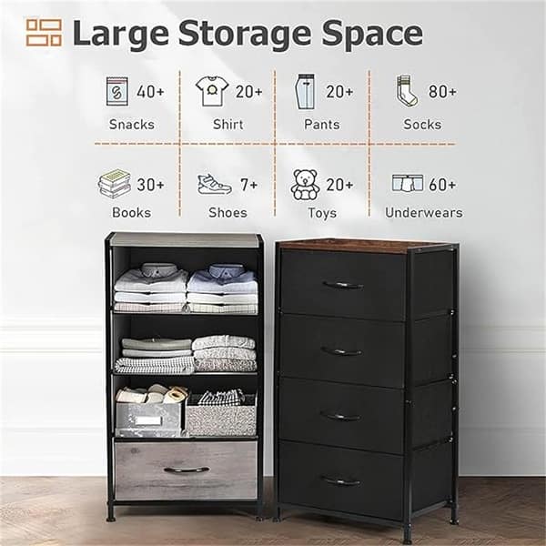 small dresser closet 5FT Small Closet System with 3 Fabric Drawers White Oak main image 1