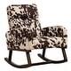 preview thumbnail 148 of 171, HOMYKA 28" Wide Rocking Chair for Nursery with Solid Wood Leg Cow