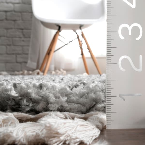 dimension image slide 2 of 5, Nuloom Thelma Modern Shag Tassel Area Rug