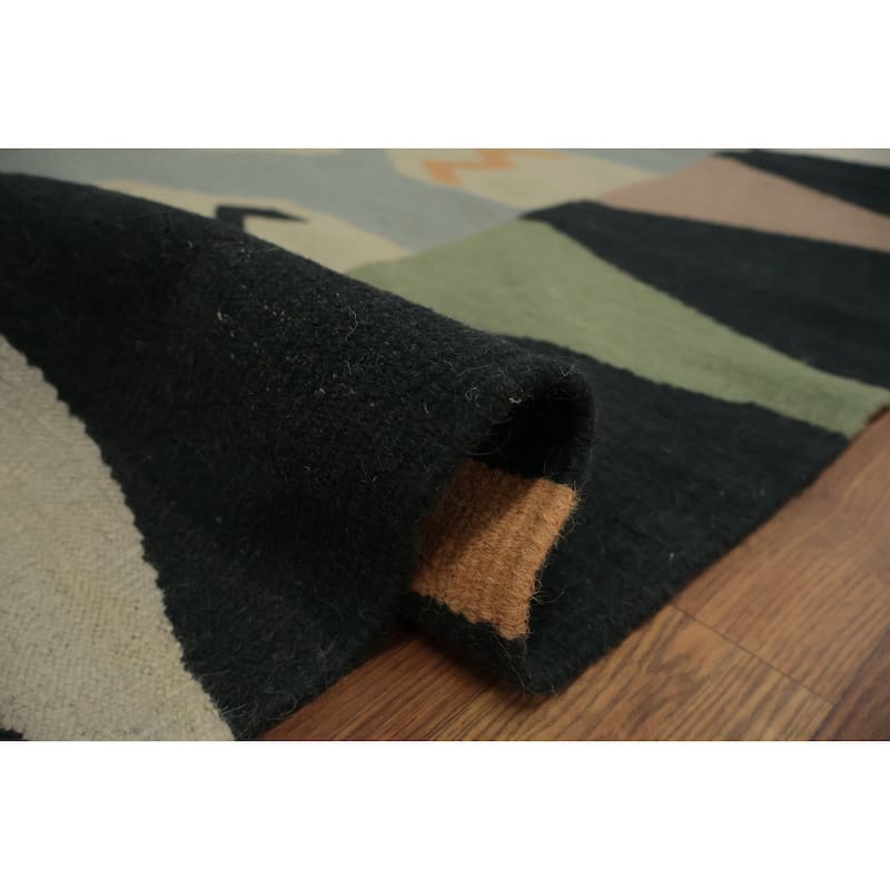Hand Woven Oriental 100% Wool Carpet Southwestern Tribal Greys & Charcoal Kilim Area Rug - 12' 0'' X 12' 0''
