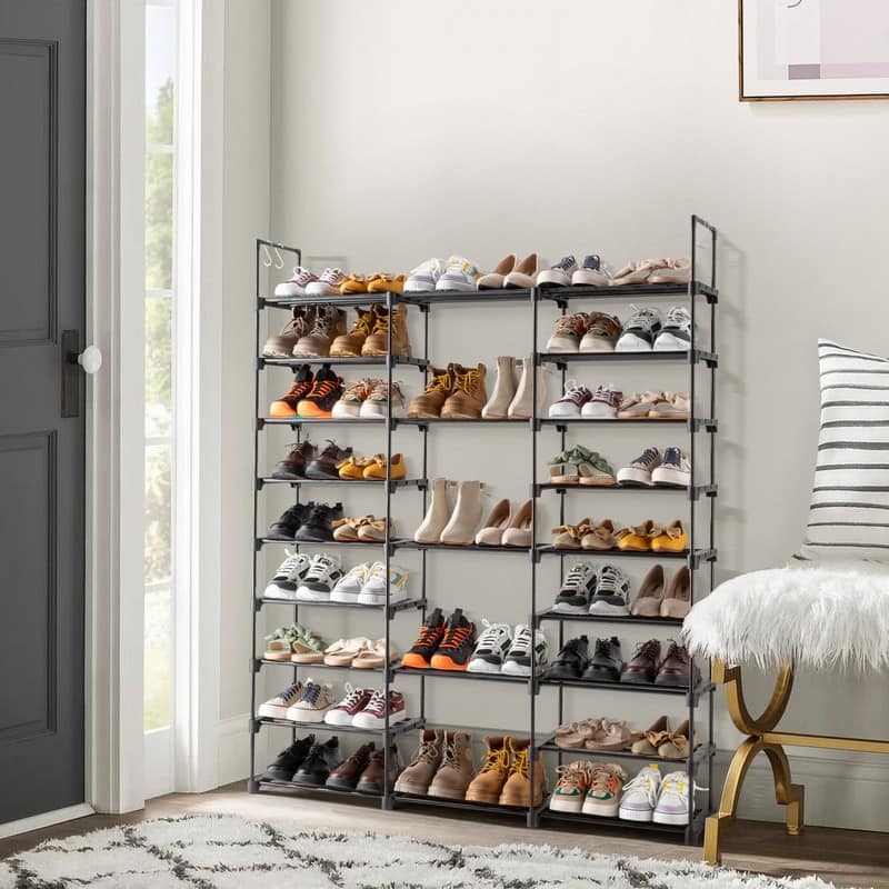 9-Tier Shoe Rack-Tiered Storage for Sneakers, Heels, Flats, Accessories, and More-Space Saving Organization