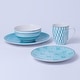 preview thumbnail 9 of 7, Euro Ceramica Simpatico 16-piece Dinnerware Set (Service for 4) Turquoise