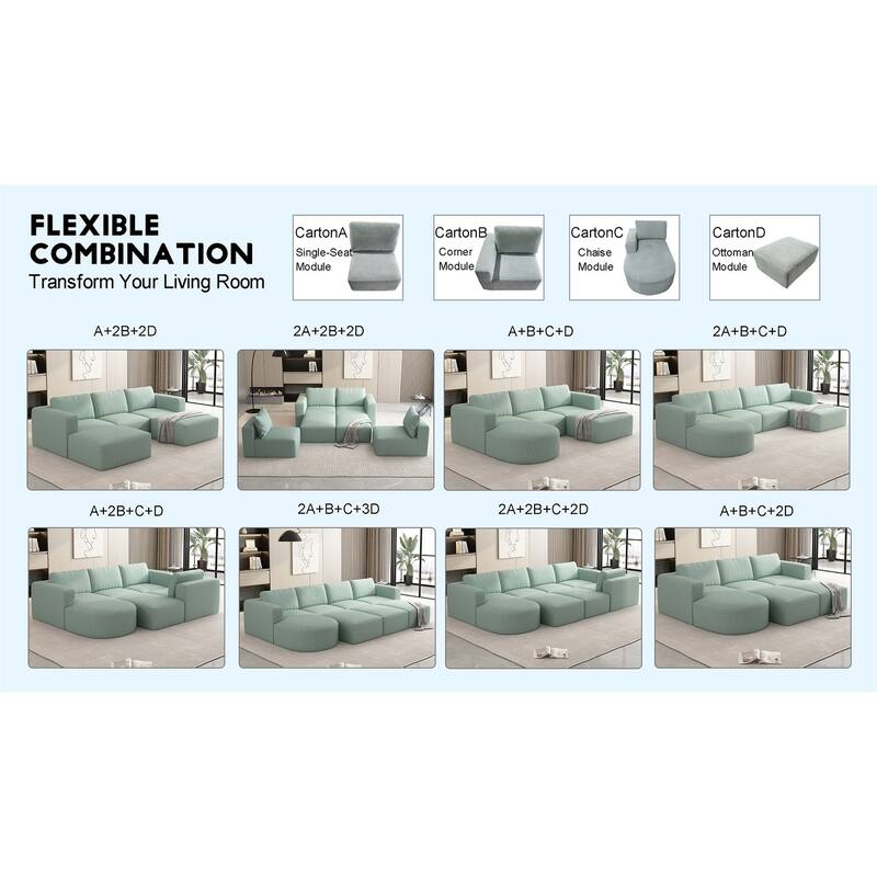 Sectional Sofa with Chaise and Ottoma