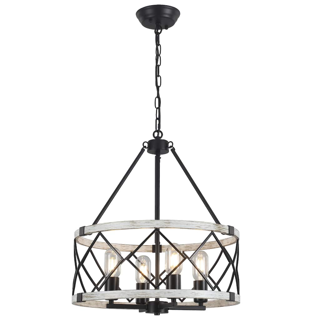 4-Light Metal Hanging Kitchen Island Linear Chandelier Lighting for Dining Room