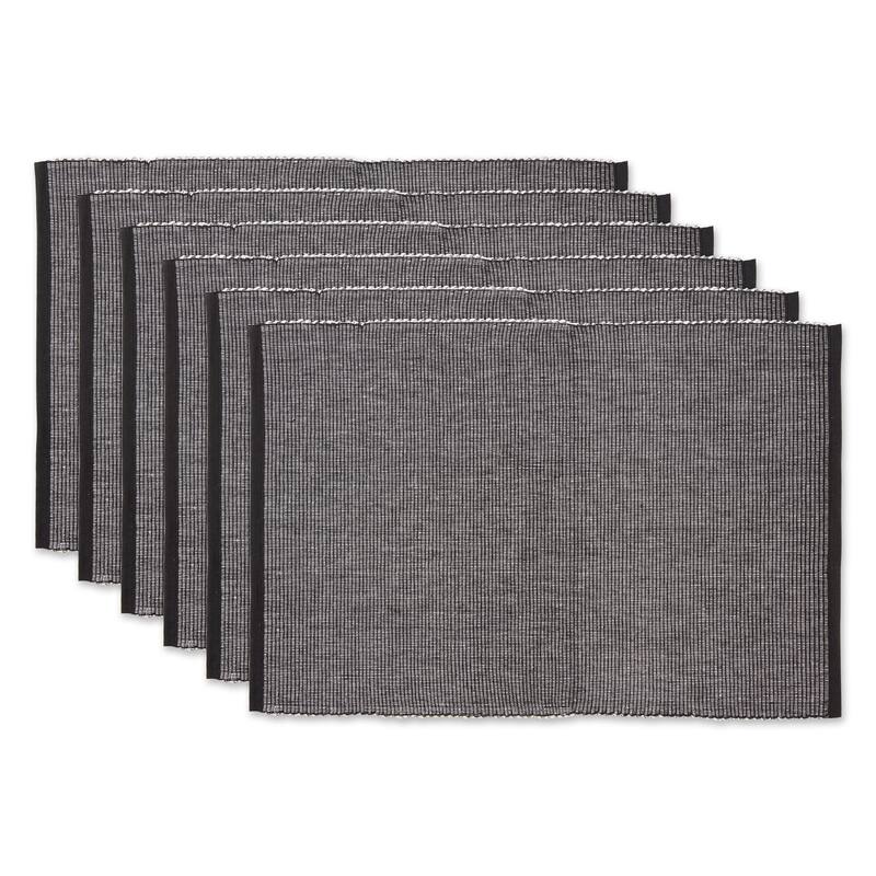 DII Black & White 2-Tone Ribbed Placemat (Set of 6)
