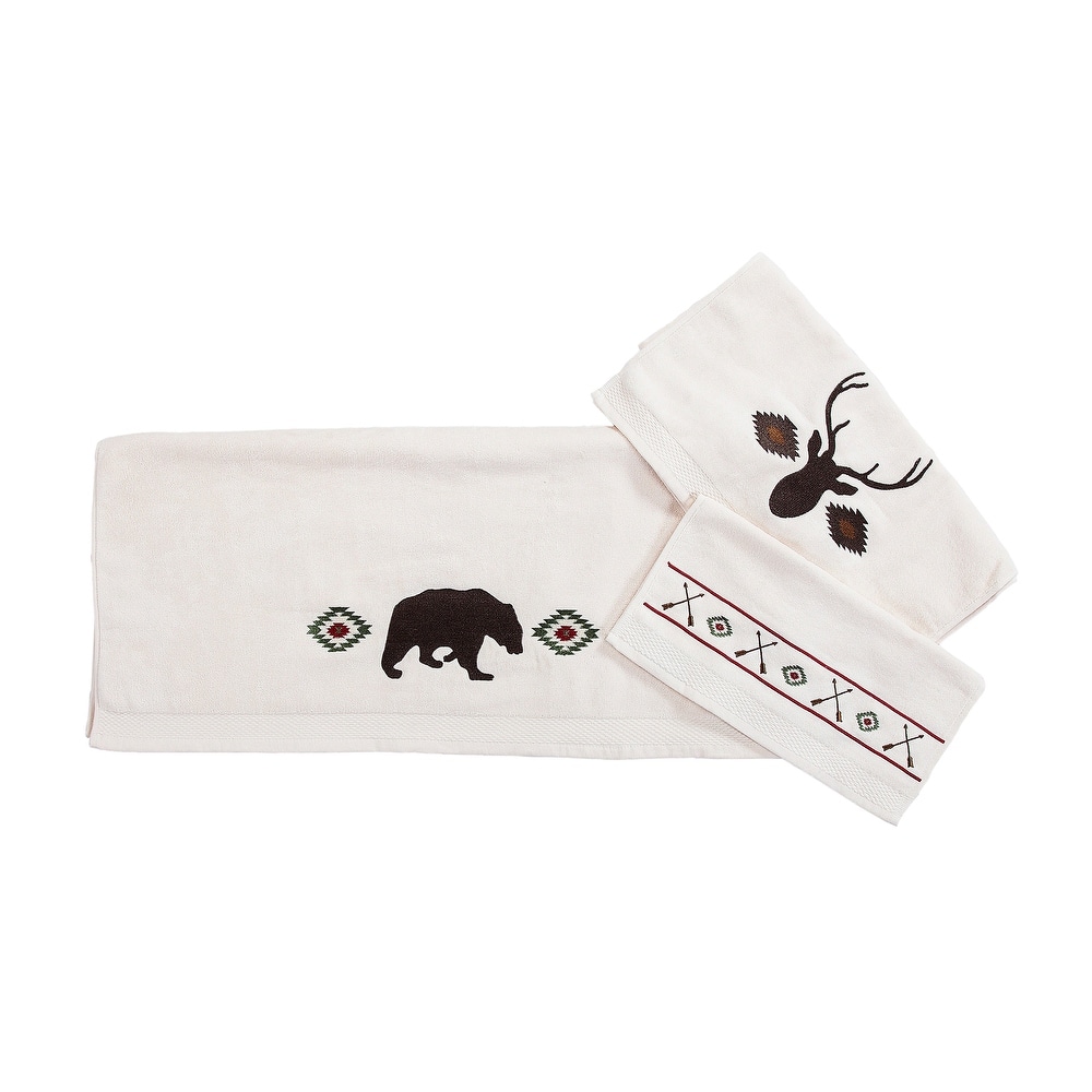 Paseo Road by Hiend Accents Lodge Embroidered Aztec Bear Towel Set, 3PC