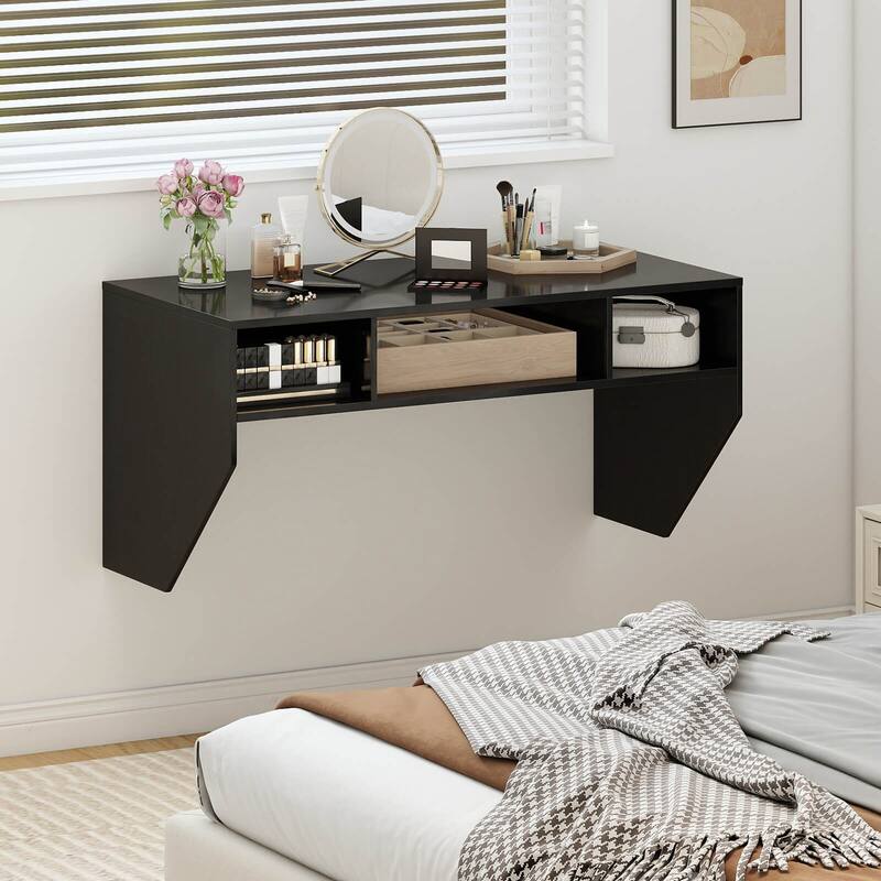 Floating Table Pc Case Costway Wall Mounted Floating Computer Table Sturdy Desk Home Office ...