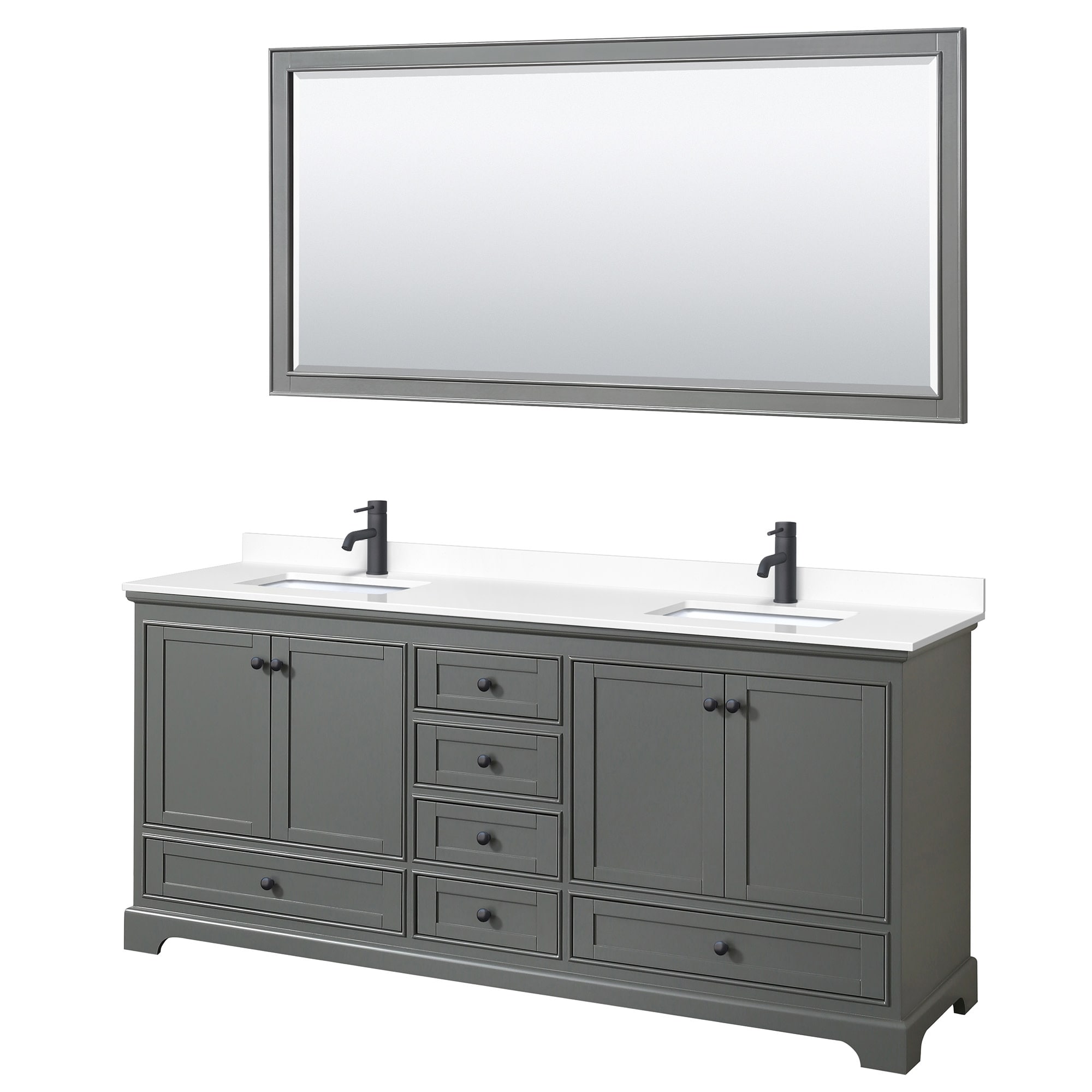 Wyndham Collection Deborah 80" Free Standing Double Basin Vanity Set