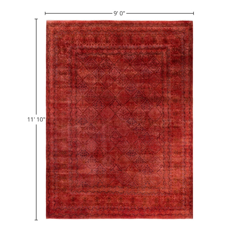 Overdyed One-of-a-Kind Hand-Knotted Area Rug - Pink - 9' 0" x 11' 10"