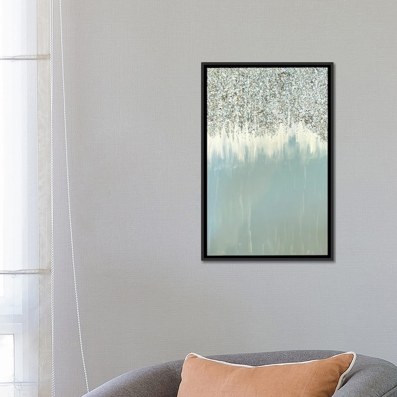 iCanvas "Blue And Silver Shimmer" by Amber Lamoreaux Framed Canvas Print
