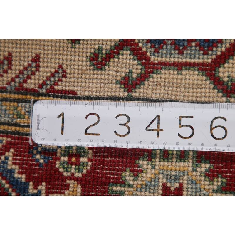 Geometric Kazak Accent Rug Handmade Wool Carpet - 2'8" x 4'0"