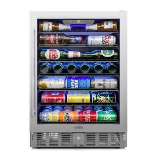 Okada 85 Can or 24 Bottles Beverage Refrigerator or Wine Cooler, Mini Fridge  with Glass Door for Beer, soda or Wine - Bed Bath & Beyond - 31136097