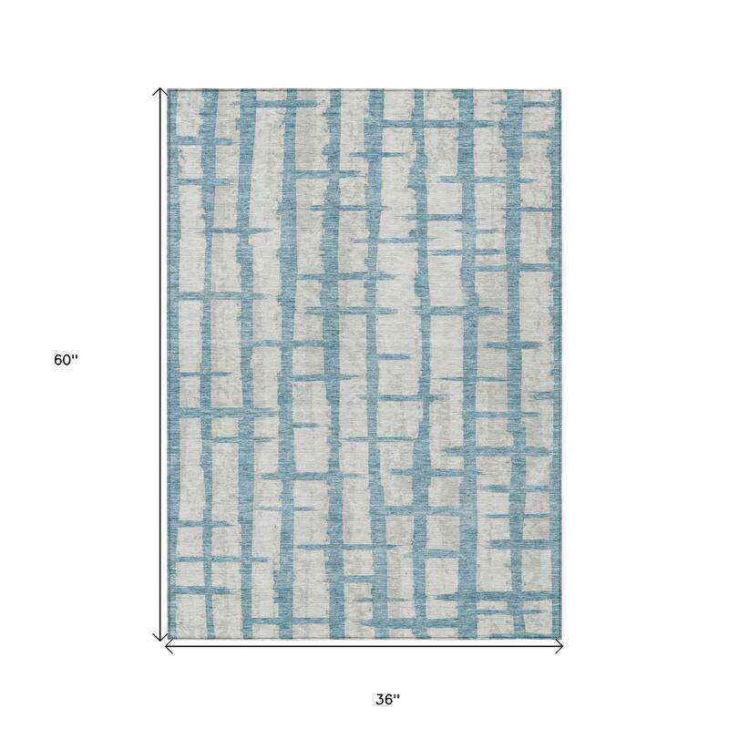 HomeRoots Striped Transitional Rectangle Outdoor Rug