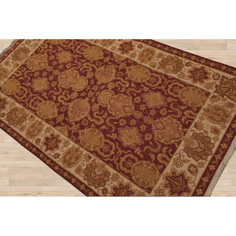 Hand Knotted Reversible Soumak Rust Tibetan Wool Traditional Area Rug - 3' 6'' x 5' 6''